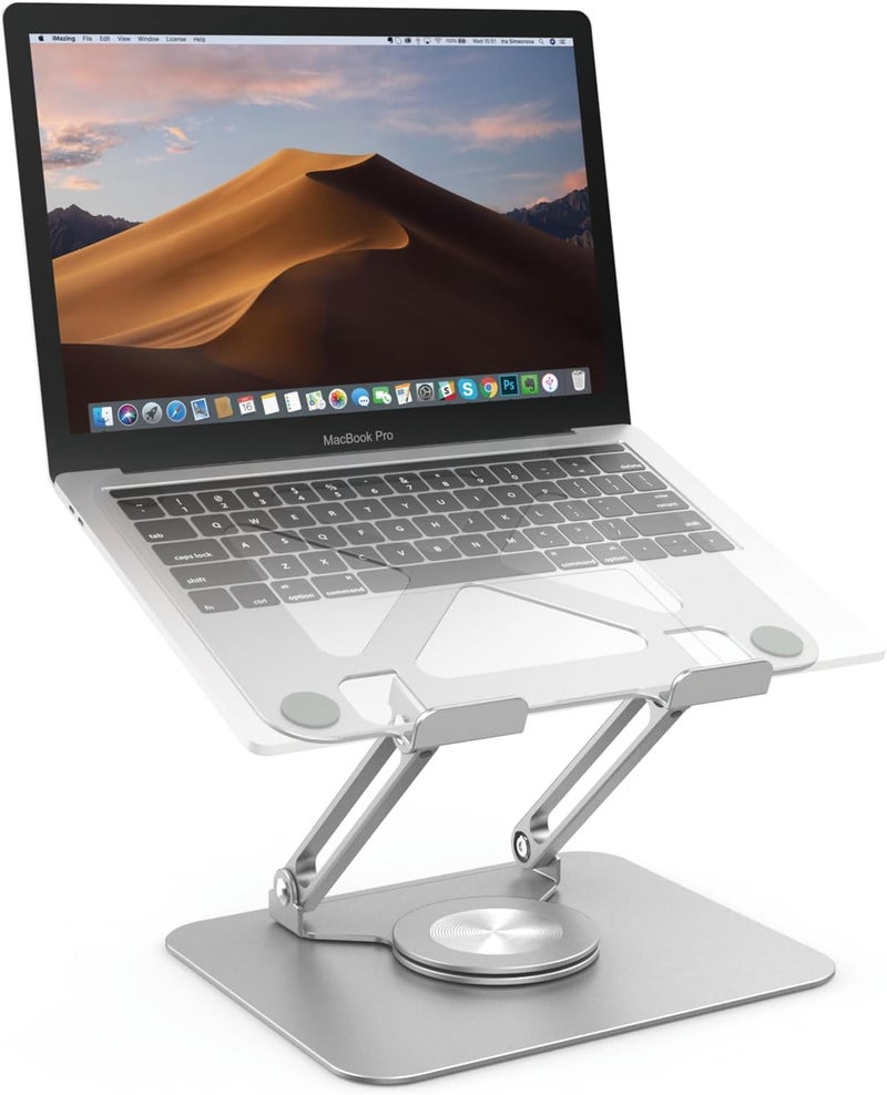 PHOCAR Laptop Stand 360° Rotating, Aluminum Laptop Stand for Desk, Adjustable & Foldable Laptop Holder Compatible with MacBook Air/Pro, DELL, Surface, HP, Acer, ASUS, Lenovo, Victus, up to 16'' - Image 1