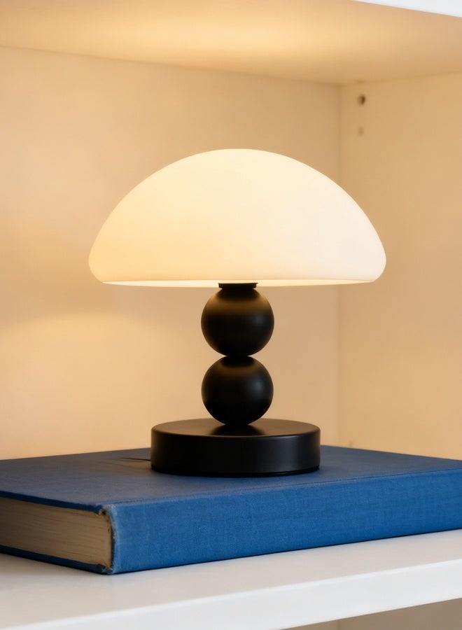 مصباح الفطر الأسود اللطيف، مصباح جانب السرير الصغير مع ضوء المكتب الدافئ الناعم، مصباح مكتب Minimalist الحديث لتزيين غرفة المعيشة غرفة النوم - Image 3