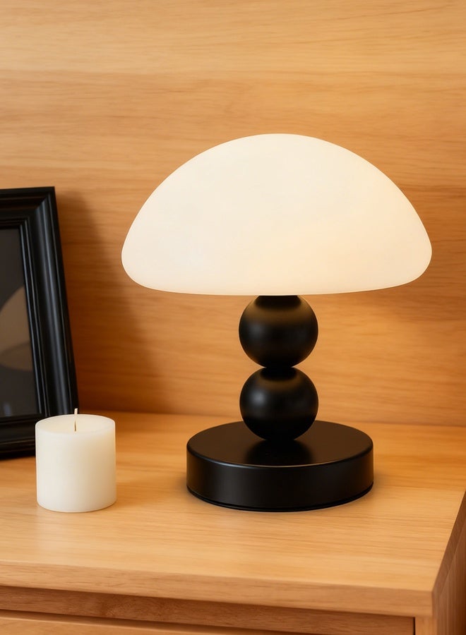 مصباح الفطر الأسود اللطيف، مصباح جانب السرير الصغير مع ضوء المكتب الدافئ الناعم، مصباح مكتب Minimalist الحديث لتزيين غرفة المعيشة غرفة النوم - Image 5