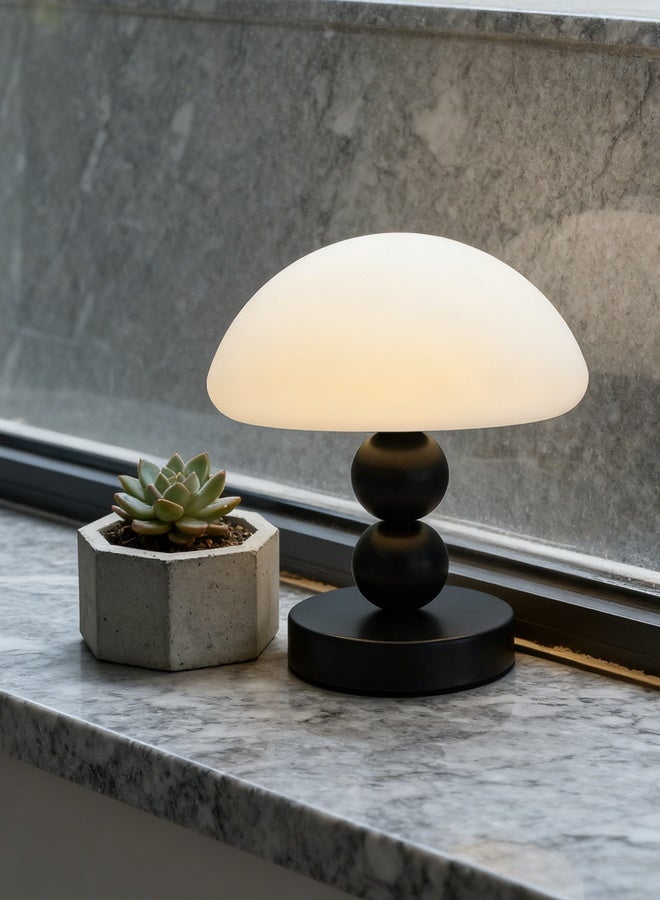 مصباح الفطر الأسود اللطيف، مصباح جانب السرير الصغير مع ضوء المكتب الدافئ الناعم، مصباح مكتب Minimalist الحديث لتزيين غرفة المعيشة غرفة النوم - Image 4