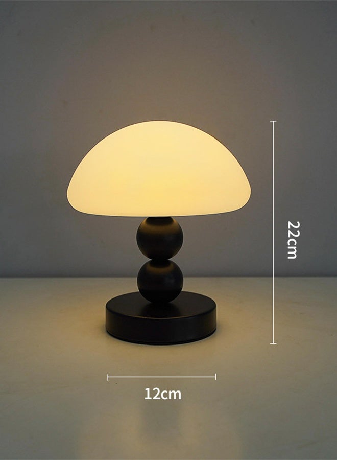 مصباح الفطر الأسود اللطيف، مصباح جانب السرير الصغير مع ضوء المكتب الدافئ الناعم، مصباح مكتب Minimalist الحديث لتزيين غرفة المعيشة غرفة النوم - Image 2