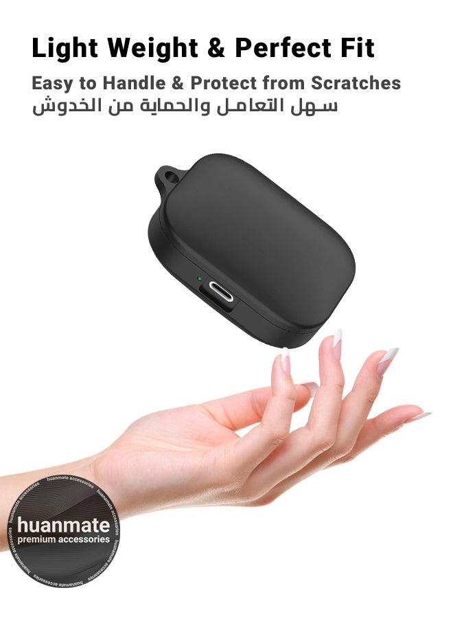 Xiaomi Redmi Buds 5 Silicone Case Cover - Black - Made with Soft Silicone, Lightweight & Durable - Stylish Design, Accurate Cut-outs, Easy Installation & Removal