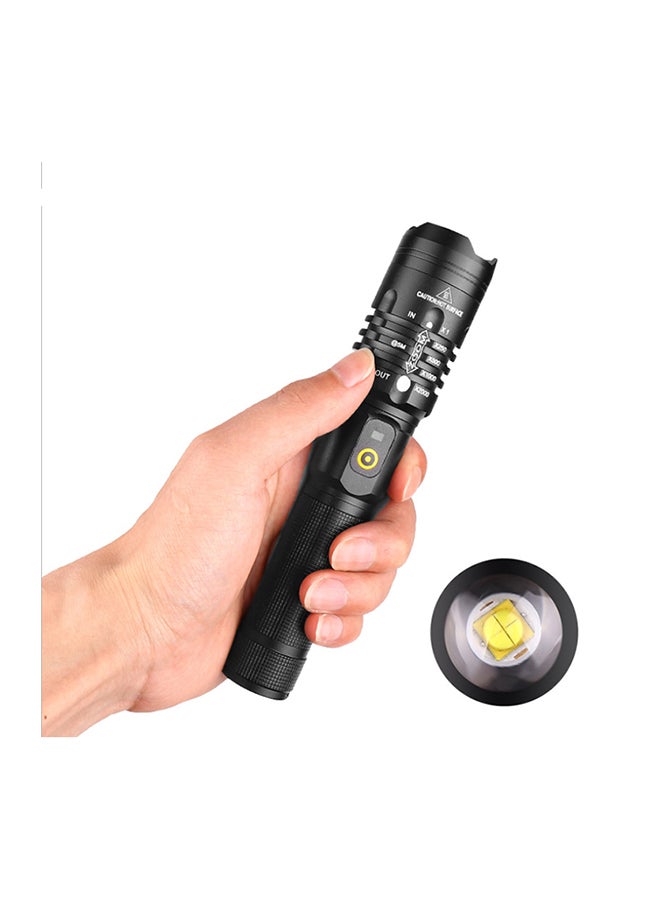 USB Charging Input And Output Bright Flashlight Black 17*3.5*2.5cm - Image 4