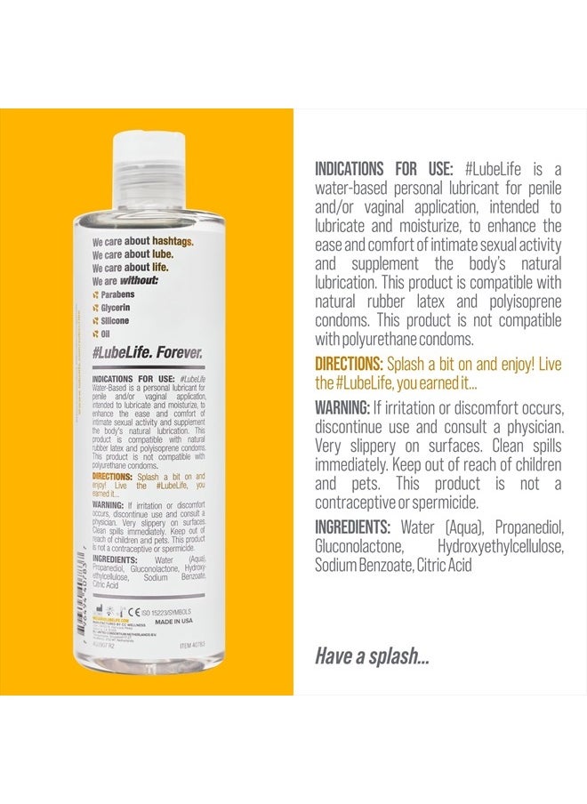 #LUBELIFE - Water-Based Personal Lubricant, Lube for Men, Women and Couples, Non-Staining, 12 Fl Oz - Image 1