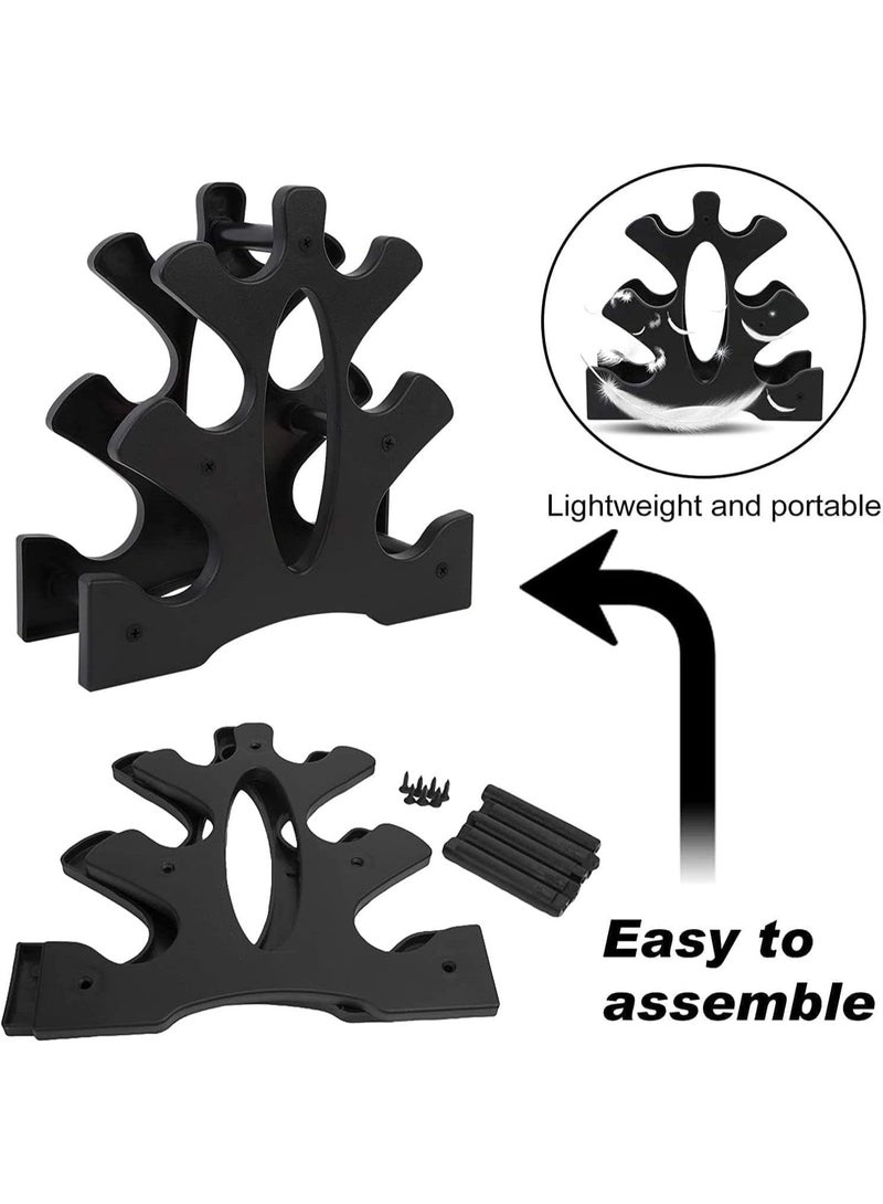 سبورت كيو ف تخزين دمبل 3 طبقات من SportQ®️ – حامل أوزان يدوي خفيف وقوي، تصميم ثابت وسهل التجميع، مناسب للمنزل والجيم – بلاستيك مقوّى عالي التحمل (بدون دمبل) - Image 2