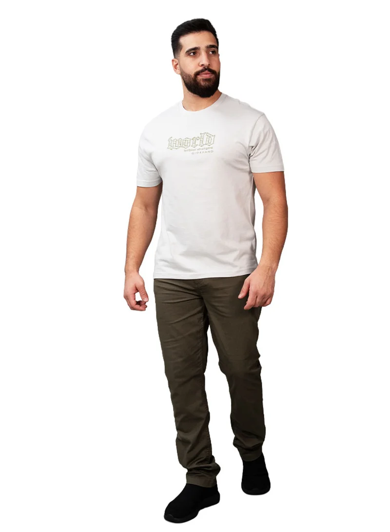 GIORDANO Men's Slim Fit Cotton Jersey Crew Neck Print Tee | WWS Graphic