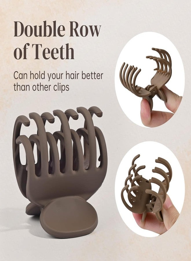 HFLYJPYW 8 Pack Small Claw Clips for Women Girls Double Row Teeth Medium Hair Clips Matte Claw Clips for Thin Hair No Slip Hair Clips for Short Hair Accessories (Dark Series) - Image 3