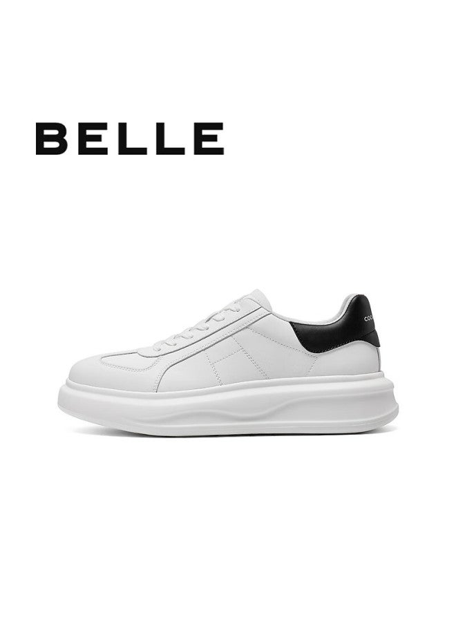 Belle Zhang Linghe Same Style Yunji Thick-soled Heightening White Sneakers For Men, Casual Skateboard Shoes, White/black, Size 43 - Image 2