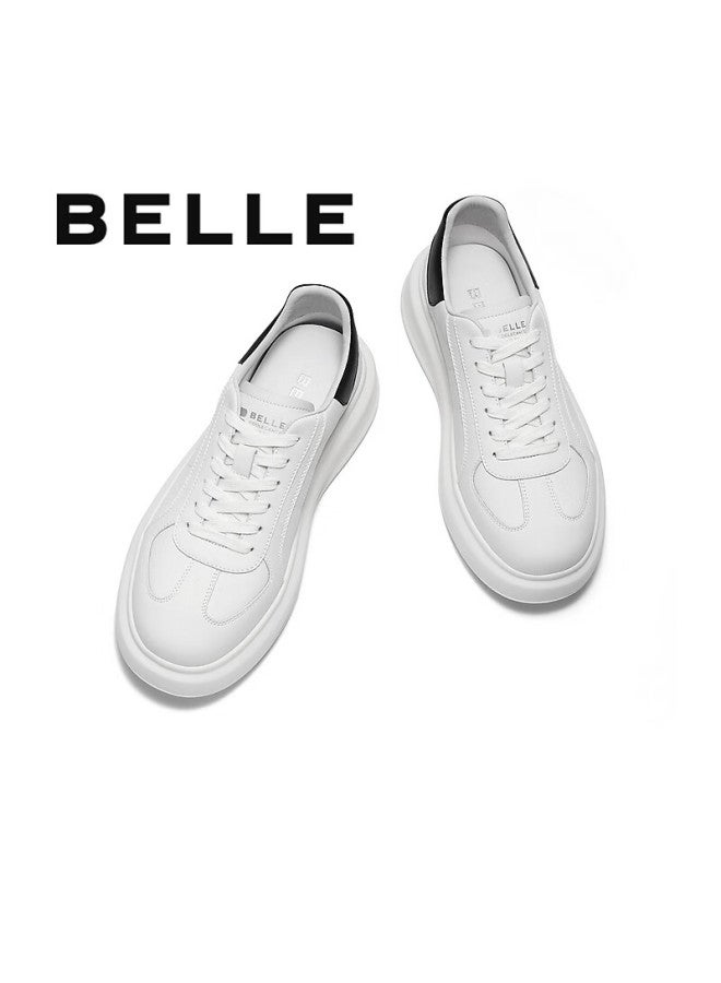 Belle Zhang Linghe Same Style Yunji Thick-soled Heightening White Sneakers For Men, Casual Skateboard Shoes, White/black, Size 43 - Image 3
