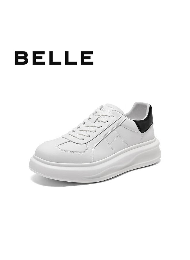 Belle Zhang Linghe Same Style Yunji Thick-soled Heightening White Sneakers For Men, Casual Skateboard Shoes, White/black, Size 43 - Image 1