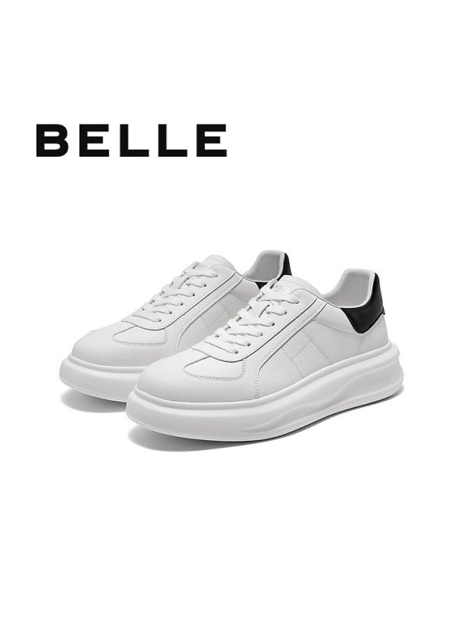 Belle Zhang Linghe Same Style Yunji Thick-soled Heightening White Sneakers For Men, Casual Skateboard Shoes, White/black, Size 43 - Image 5