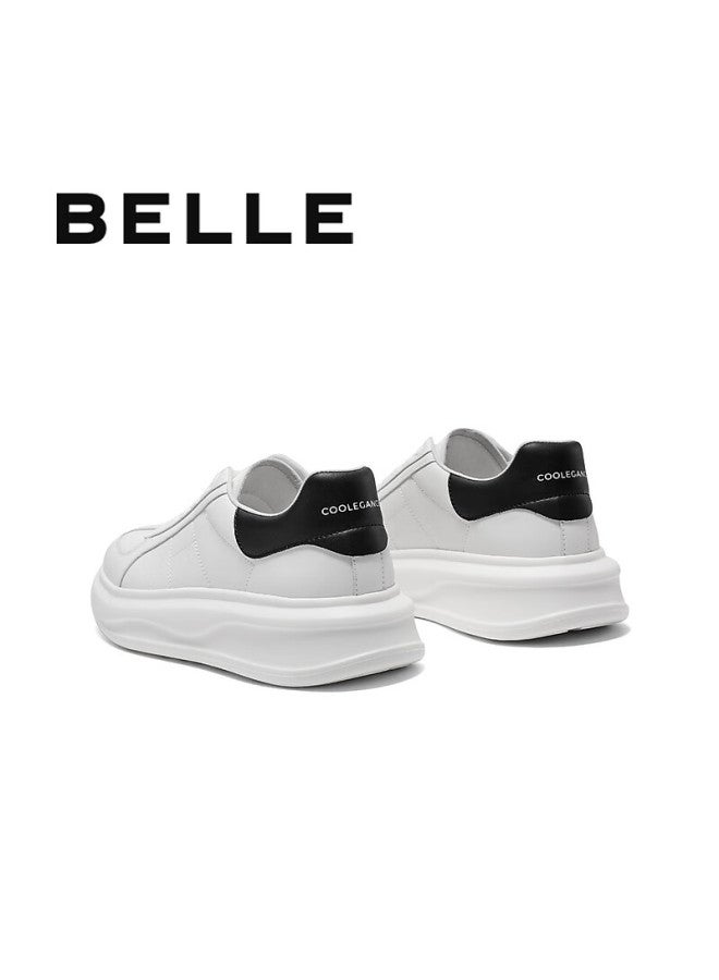 Belle Zhang Linghe Same Style Yunji Thick-soled Heightening White Sneakers For Men, Casual Skateboard Shoes, White/black, Size 43 - Image 4