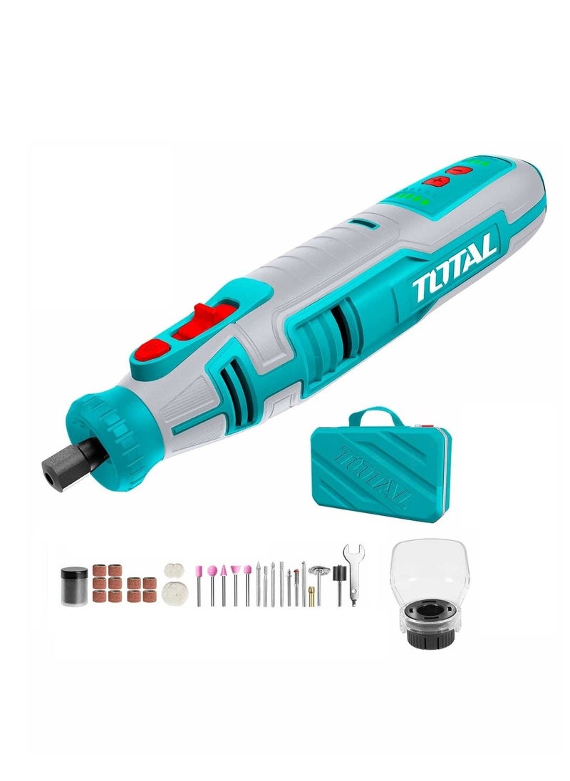 TOTAL - Total 8V Cordless Grinder Kit with Variable Speed – Includes 67 Accessories, Safety Guard & Canvas Bag – Ideal for Grinding, Cutting, Polishing & Engraving – USB-C Rechargeable (Model: TMGLI0801) - Image 1