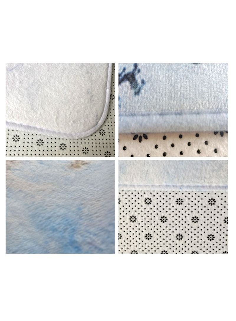 Bluejw Marble Bathroom Rug Set,3 Pieces Bath Mats Set For Bathroom,Vintage Style Non-Slip Washable Cover Floor Rug Decorations For Kitchen Bathroom Bedroom - Image 4