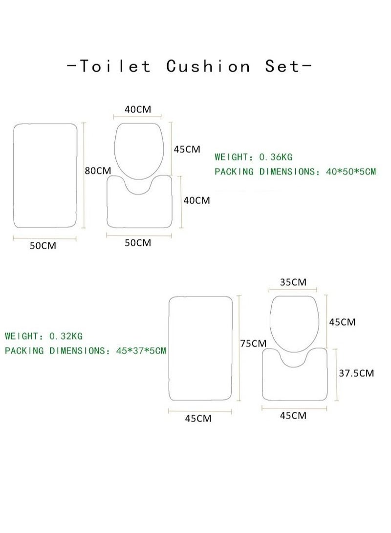 Bluejw Marble Bathroom Rug Set,3 Pieces Bath Mats Set For Bathroom,Vintage Style Non-Slip Washable Cover Floor Rug Decorations For Kitchen Bathroom Bedroom - Image 5