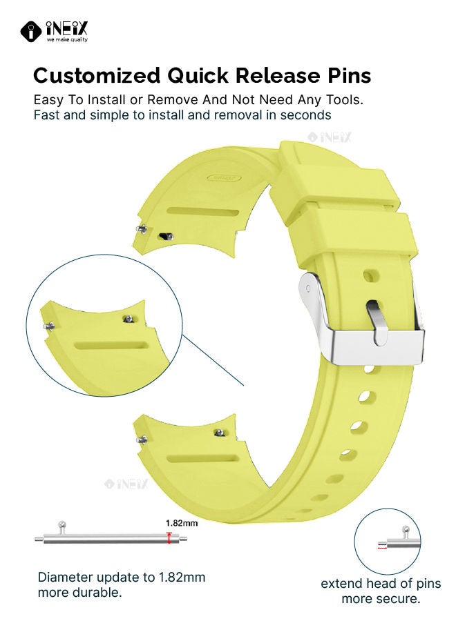 INEIX حزام سيليكون بديل لساعة سامسونج جالاكسي واتش 4 كلاسيك 42/46 ملم، أصفر فاتح - Image 4
