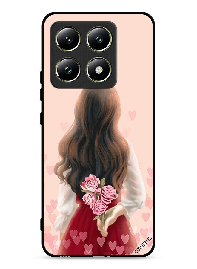 Covernex Xiaomi 14T 5G Protective Case Cover Girl Hiding Flowers - Image 1