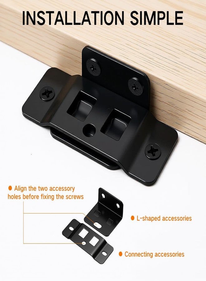 Serplex® 10 Pack 2-in-1 Locking Insert Brackets, L-Shaped 90° Angle Bed Frame Brackets & Rail Connectors Heavy-Duty Corner Brace Shelf Supporter for for Wood Furniture, Beds & Cabinet Structures - Image 4