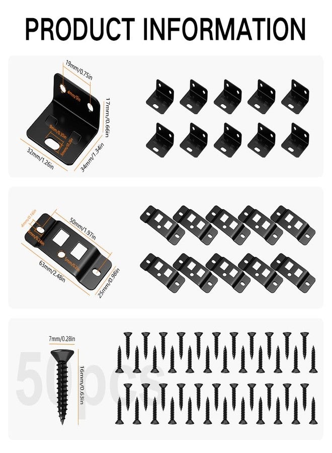 Serplex® 10 Pack 2-in-1 Locking Insert Brackets, L-Shaped 90° Angle Bed Frame Brackets & Rail Connectors Heavy-Duty Corner Brace Shelf Supporter for for Wood Furniture, Beds & Cabinet Structures - Image 2