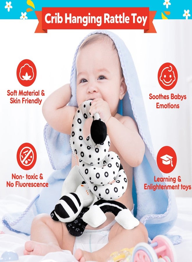 GKDOMS Baby Spiral Hanging Stroller and Car Seat Toys Black and White High Contrast Sensory Toy Newborn Plush Activity Toys Party Favors Quality Gifts for Baby Shower -BEE - Image 3