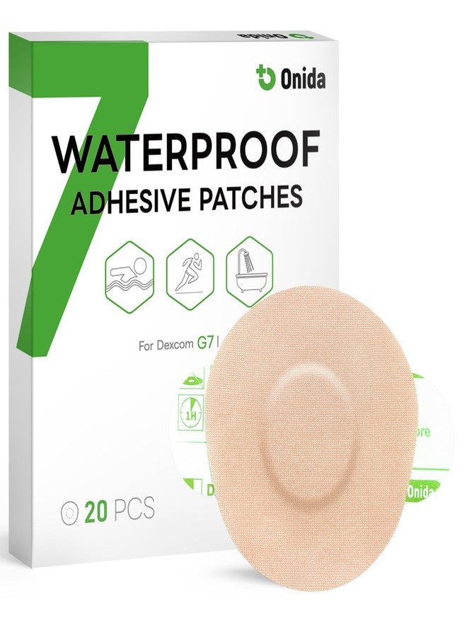 Onida Dexcom G7 Adhesive Patches 20PCS,Waterproof Over Patches for G7 & Stelo Flexible CGM Tape,Pre-Cut Adhesive Medical Tape, Continuous Glucose Monitor Sensor Cover - Image 1