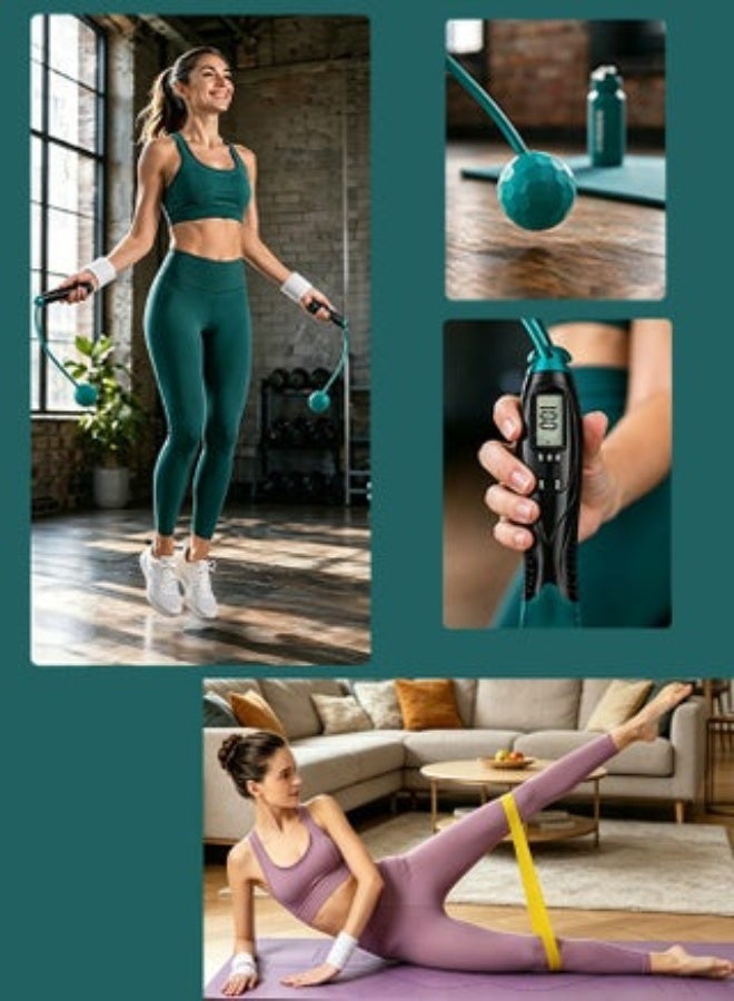 Lynacz Original Digital Jump Rope with Adjustable Counter – Dual Purpose Skipping Rope with Calorie Tracking, Cordless & Rope Modes, 360° Tangle-Free Design for Fitness, Cardio & Gym Exercise - Image 4