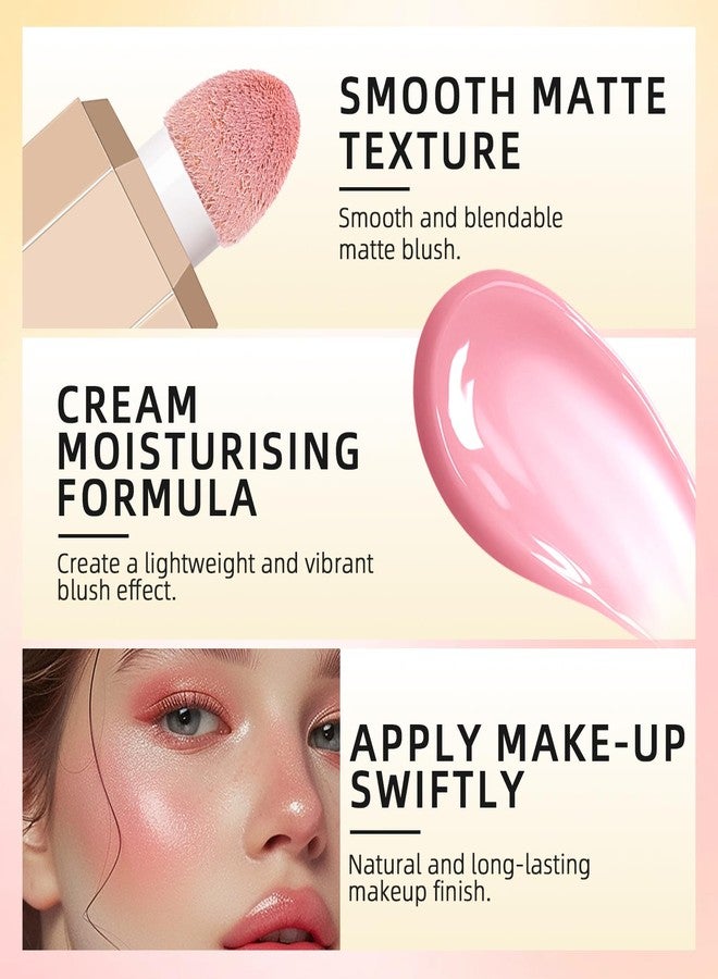 Euphily 4 Color Liquid Blushs with Brush, Soft Cream Long-lasting Moisturizing for Cheeks, Buildable Lightweight Facial Blush Set For Daily Makeup - Image 3
