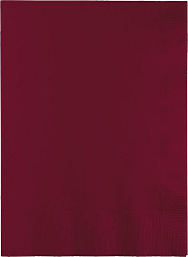 CREATIVE CONVERTING مناديل ورقية من كرييتيف كونفيرتينغ، 3 طبقات، حجم غداء، لون بورغندي، عبوات تحتوي على 50 قطعة (عبوة من 5) - Image 1