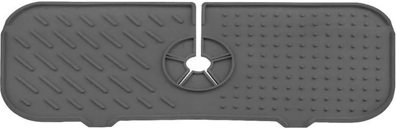 Mai̇n Shop Main Shop Gray Water Retaining Faucet Mat For Kitchen Bathroom Protective Faucet Sink Dish Sponge Mat