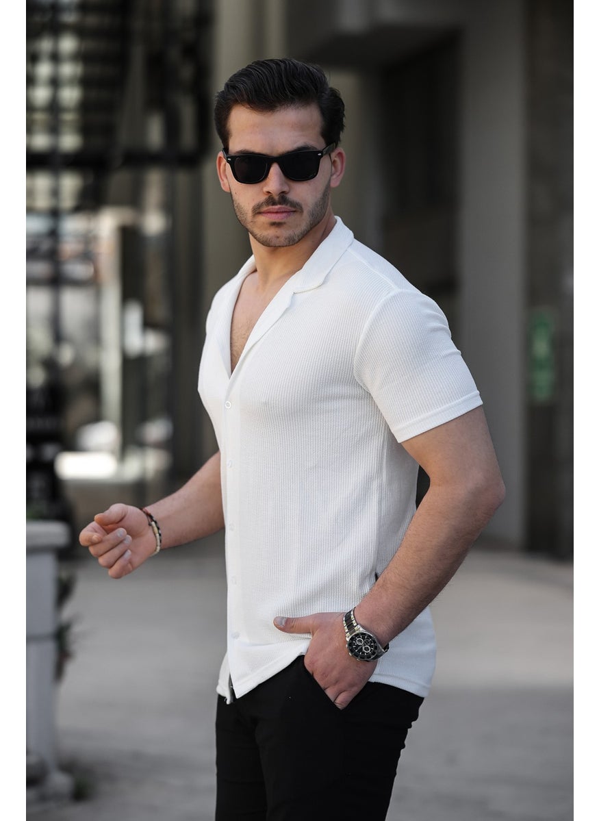 IXIR - Slim Striped Men's Shirt White - Image 1