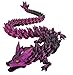 SHUWND Large 3D Printed Dragon 24 inch Articulated Crystal Dragon Toys with Wings Big 3D Printed Animals ADHD Fidget Toy Gifts for Desk Decor Easter Basket Stuffers and Essentials - Image 2