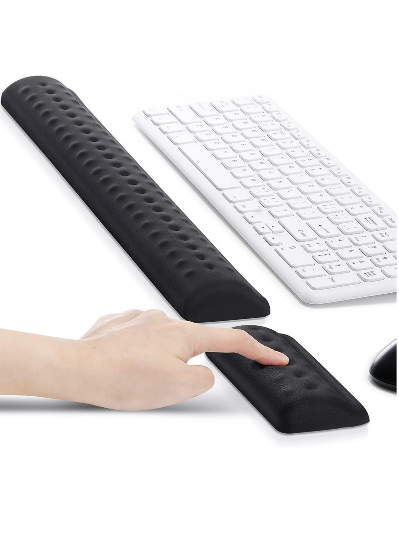 سيلكفكس ترقية ناعمة الذاكرة رغوة لوحة المفاتيح راحة المعصم مع نقطة التدليك, راحة المعصم إيرغونومية لوحة المفاتيح الكمبيوتر مع PU قاعدة غير انزلاق, وسادة معصم مريحة للمكتب,الكتابة تخفيف الألم - Image 1