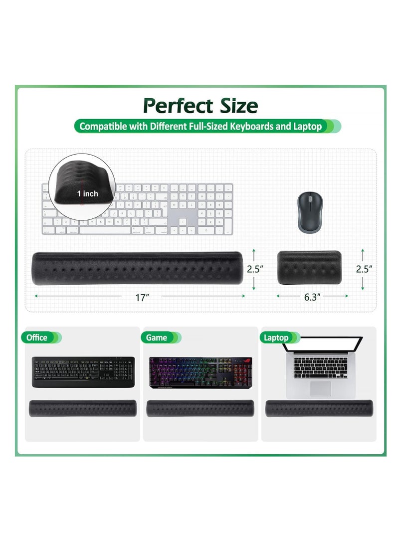 سيلكفكس ترقية ناعمة الذاكرة رغوة لوحة المفاتيح راحة المعصم مع نقطة التدليك, راحة المعصم إيرغونومية لوحة المفاتيح الكمبيوتر مع PU قاعدة غير انزلاق, وسادة معصم مريحة للمكتب,الكتابة تخفيف الألم - Image 3