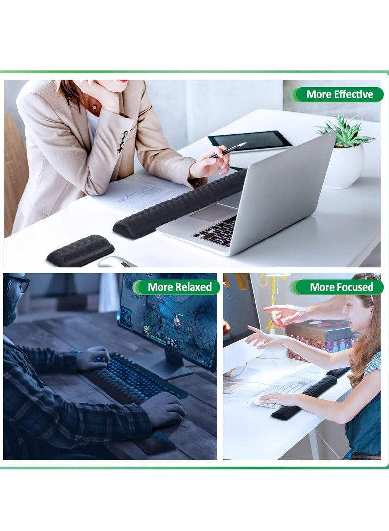 سيلكفكس ترقية ناعمة الذاكرة رغوة لوحة المفاتيح راحة المعصم مع نقطة التدليك, راحة المعصم إيرغونومية لوحة المفاتيح الكمبيوتر مع PU قاعدة غير انزلاق, وسادة معصم مريحة للمكتب,الكتابة تخفيف الألم - Image 5