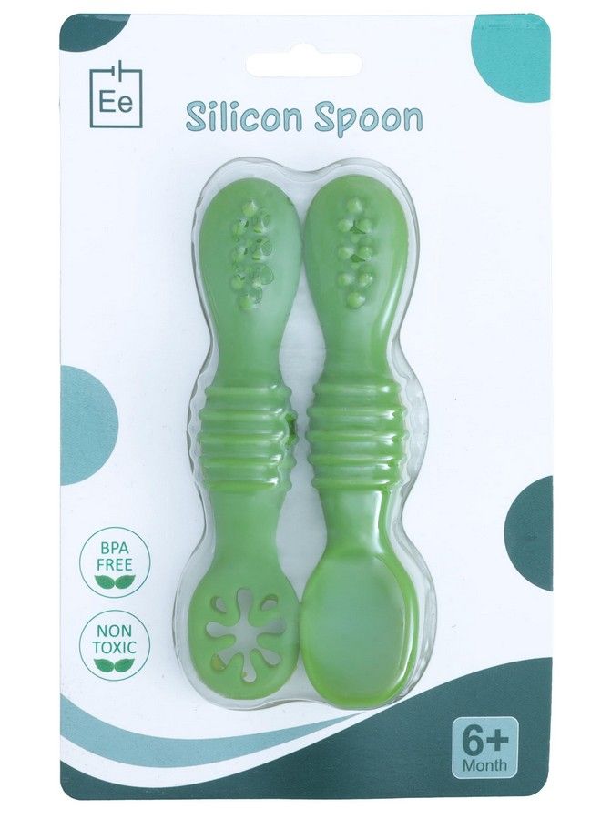 Even Soft Tip Silicon Spoons For Baby Feedingfirst Stage Spoons For Babies (Feeding Spoon 2 Piece) - Image 1