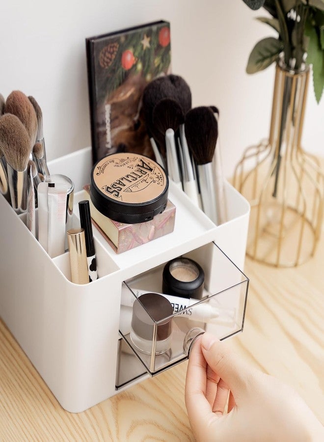 Dhakshy Dinosaur Plastic Pencil Holder Storage Box Desktop Organizer Pen Stand For Office & Study Table, Makeup Brush Holder, Stationary, Multicolor (1Pcs) (DESK WHITE) - Image 3