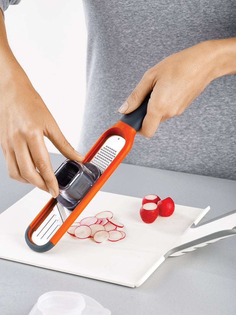 Joseph Joseph Handy 2 in 1 Mini Grater & Slicer, Orange - Image 4