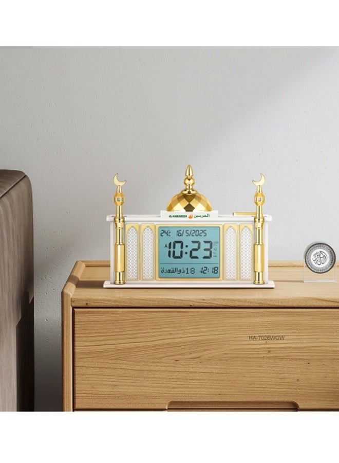AL-HARAMEEN Digital LED Azan Clock, Islamic Prayer Clock with Azan Alarm Size 22cm x 12cm - Image 2