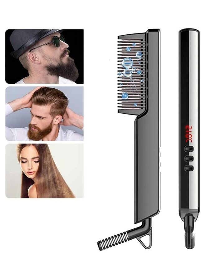 NIBEMINENT Hair Straightener Brush Black - Image 1