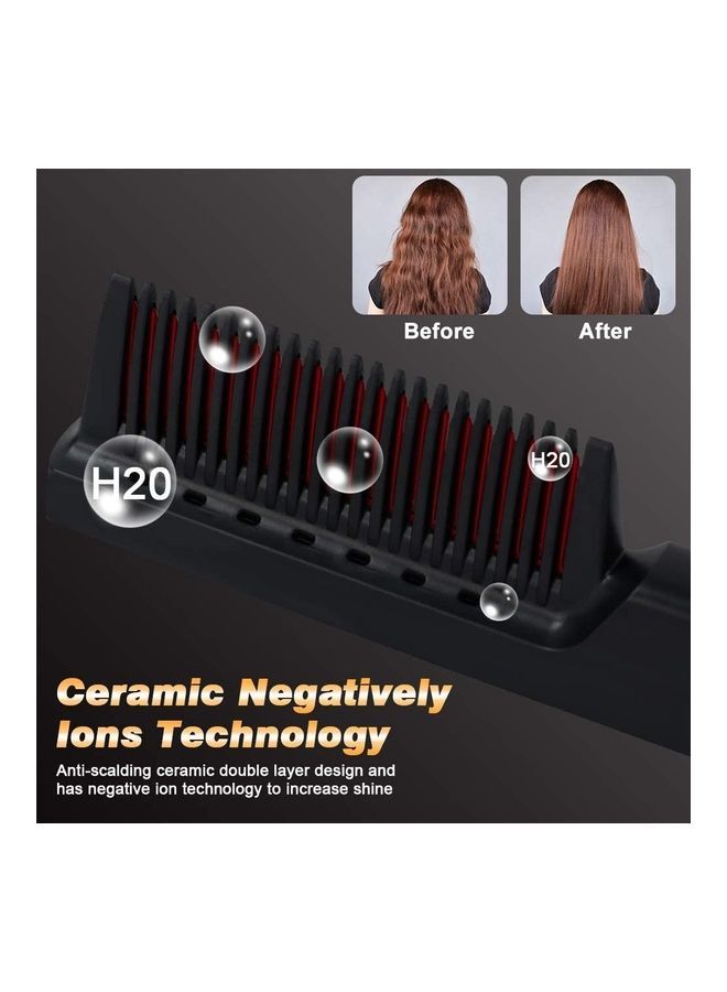 NIBEMINENT Hair Straightener Brush Black - Image 2