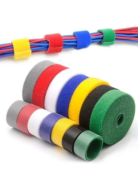 Reusable Self Adhesive Cable Organizer Tape - (4 meter*12mm) (Random Color)