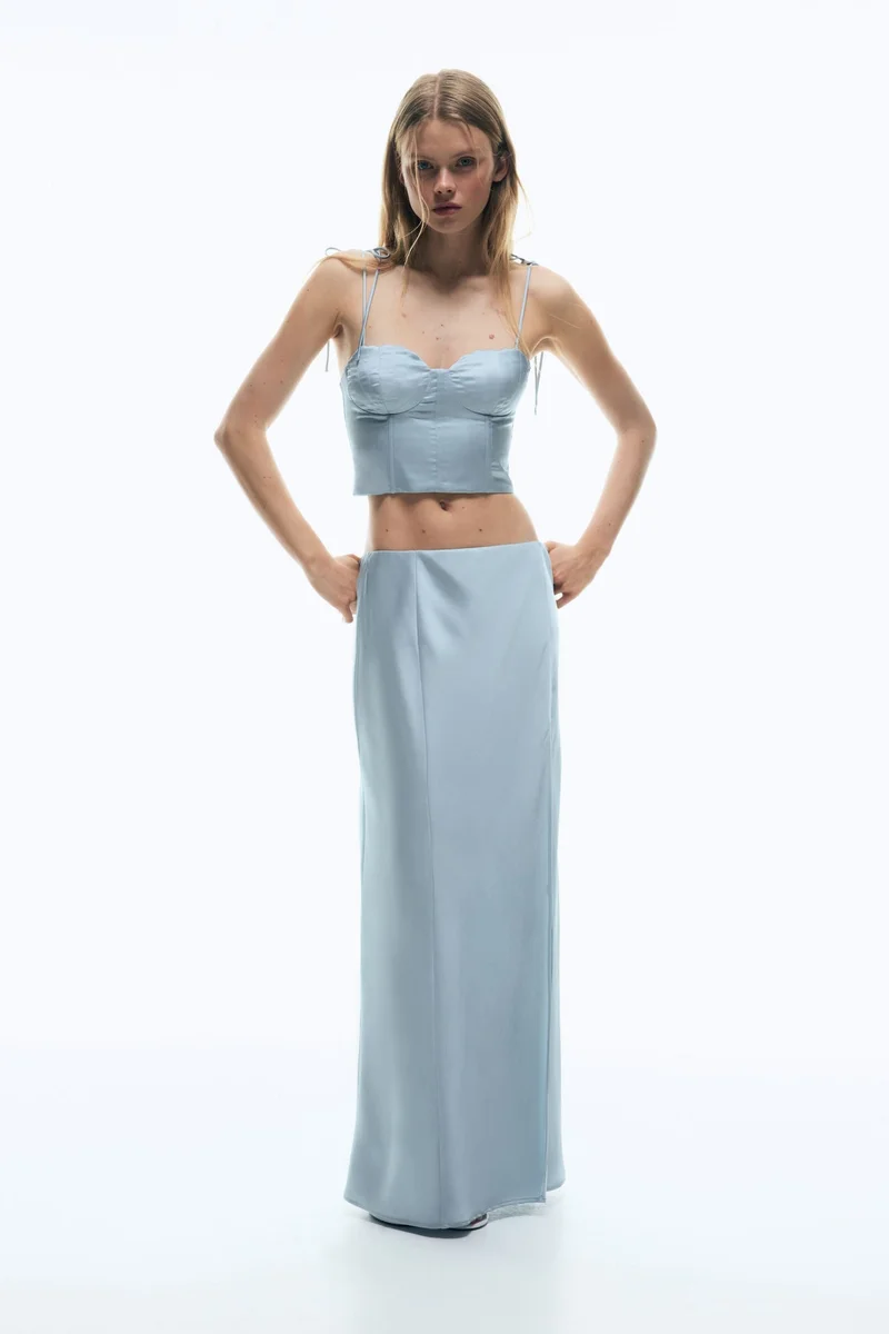 H&M Satin maxi skirt