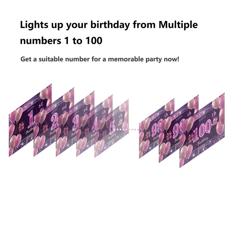 IMISI 66th Birthday Decorations for Girls IMISI Happy Birthday Banner Pink Decorations for A Party Birthday Backdrop for Women - Image 4