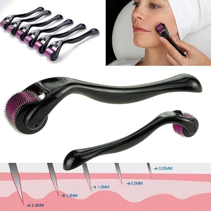 075mm Derma Roller for Hair Growth Women and Men Scalp Dermaroller for Skin Care Skin Rejuvenation Scar Removal 540 Titanium Microneedling Face Toning Device for Skin DERMA 075 MM - Image 5