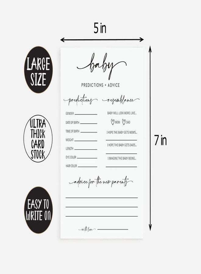 All-Ewired-Up 50 Large Baby Predictions and Advice - Minimalist - Baby Shower Game, New Mom & Dad Card or Mommy & Daddy to Be, Girl or Boy Babies New Parent Message Advice Book, Fun Gender Neutral Party (50-Cards) - Image 5