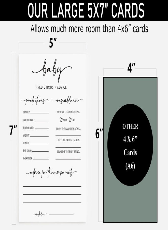 All-Ewired-Up 50 Large Baby Predictions and Advice - Minimalist - Baby Shower Game, New Mom & Dad Card or Mommy & Daddy to Be, Girl or Boy Babies New Parent Message Advice Book, Fun Gender Neutral Party (50-Cards) - Image 2