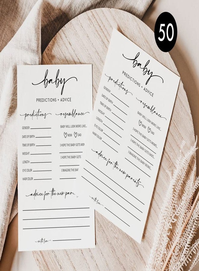All-Ewired-Up 50 Large Baby Predictions and Advice - Minimalist - Baby Shower Game, New Mom & Dad Card or Mommy & Daddy to Be, Girl or Boy Babies New Parent Message Advice Book, Fun Gender Neutral Party (50-Cards) - Image 4