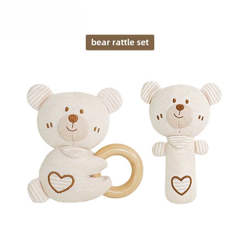 Organic Cotton Baby Rattle Set Soothing Chewable ToysBear organic cotton rattle combination (bag) Bear organic cotton rattle combination (bag)