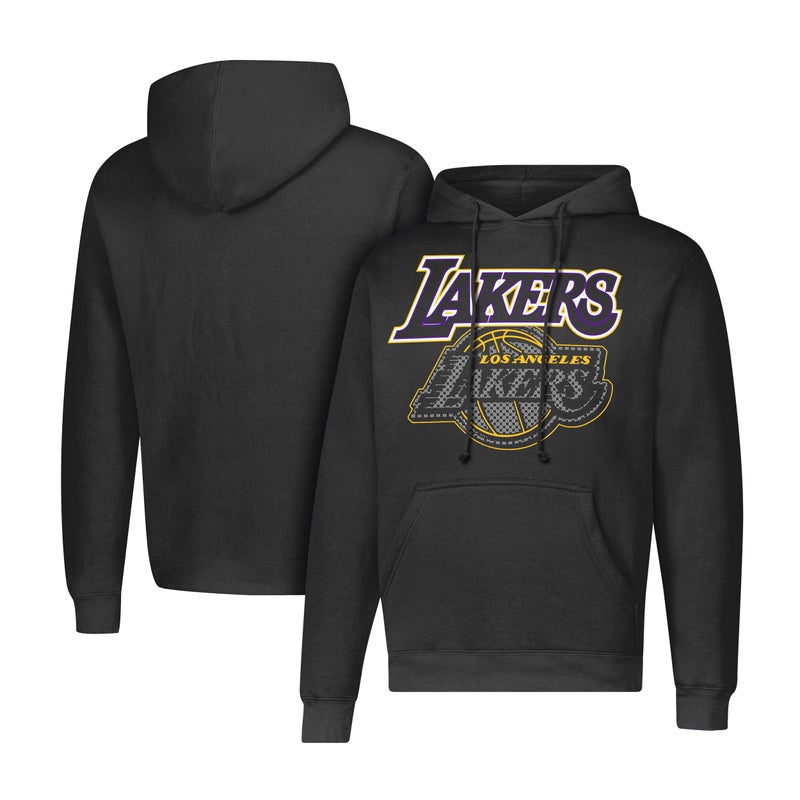 Ultra Game Men's NBA Official Primo Metallic Fleece Hoodie Sweatshirt, Los Angeles Lakers, Black, Large