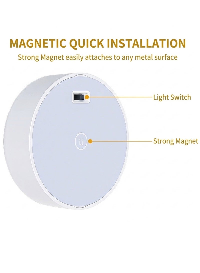 يو ام بي أضواء قرصية مغناطيسية قابلة لإعادة الشحن (عبوة من 6 قطع)، إضاءة لاسلكية RGB بـ 13 لونًا أسفل الخزائن مع جهازَي تحكم عن بُعد ومنفذ USB-C، ضوء ليلي LED لاصق قابل للتعتيم للمطبخ والخزانة وواجهة العرض - Image 2